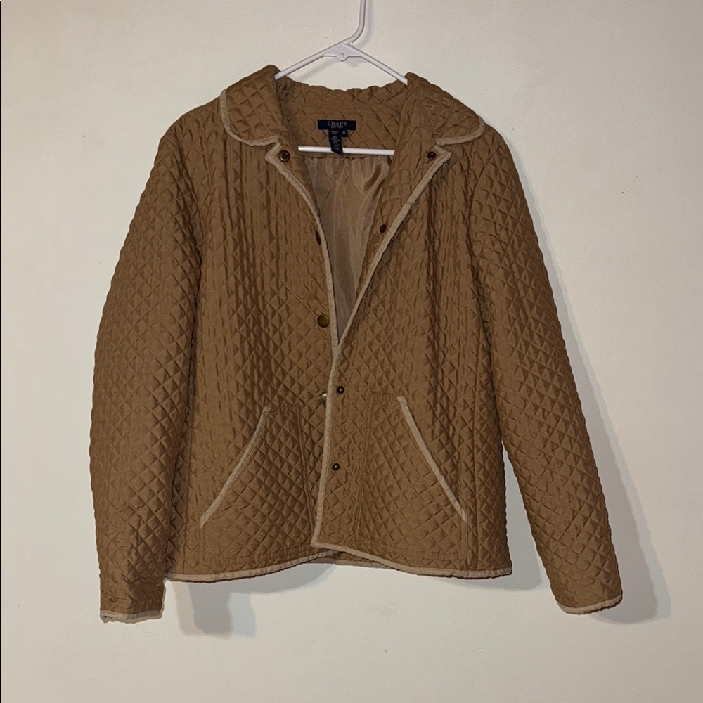 Chaps Quilted Tan Jacket